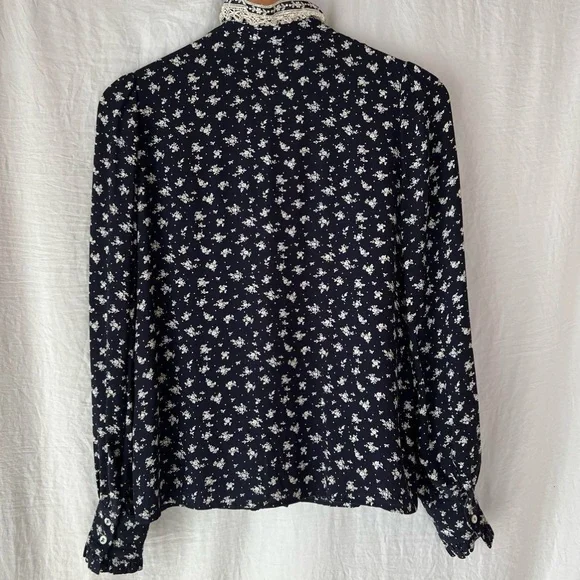Sézane x SEA NY Chlo Shirt in Navy Floral Pattern FR 40 / US 8 - Picture 11 of 16